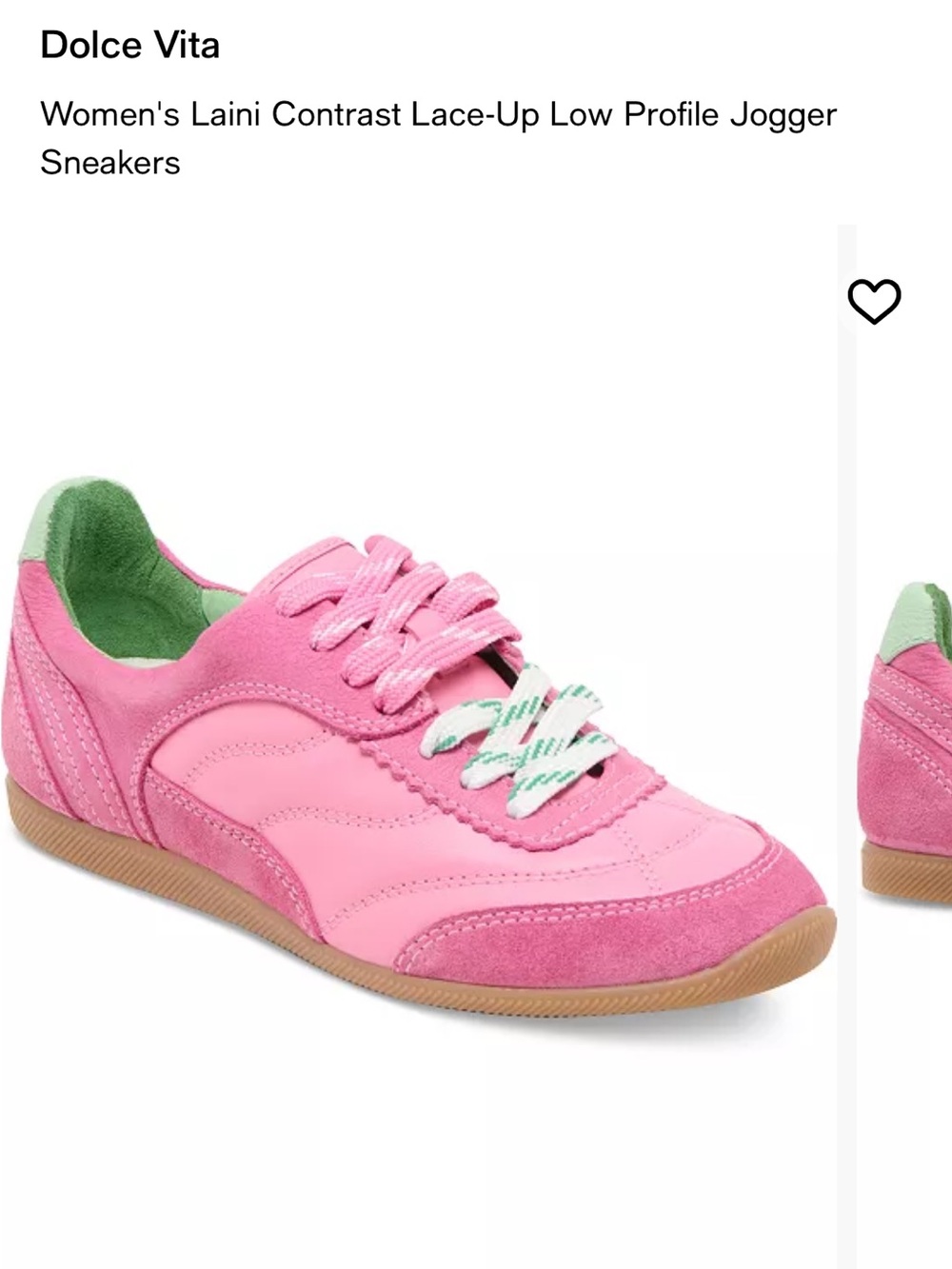 Dolce Vita Pink Contrast-Lined Lace-Up Jogger Sneakers